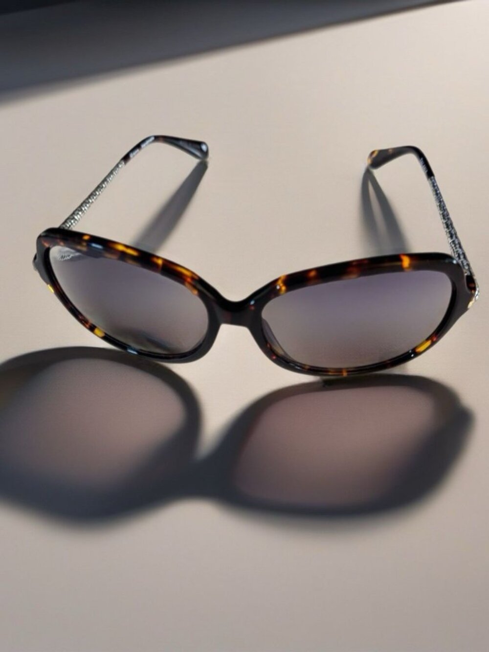 Brighton Talana Sunglasses Tortoise Shell Frame Silver Tone Chain Detail